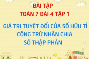 Bài tập Giá trị tuyệt đối của số hữu tỉ, cộng trừ nhân chia số thập phân - Toán 7 bài 4 tập 1